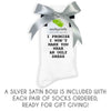Bridesmaid proposal socks personalized with brides name.