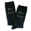 Custom printed wedding role and wedding date digitally printed on the side of the socks.