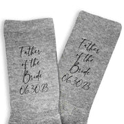Custom printed wedding role and wedding date digitally printed on the side of the socks.