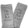 Custom printed wedding role and wedding date digitally printed on the side of the socks.