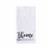 White cotton kitchen towel digitally printed with sweet home Tri Delta sorority design.
