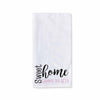 White cotton kitchen towel digitally printed with sweet home Gamma Phi Beta sorority design.