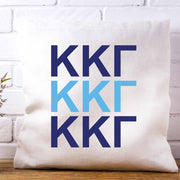 Kappa Kappa Gamma sorority letters digitally printed in sorority colors on white or natural cotton throw pillow cover makes a great affordable gift idea.