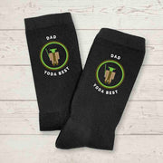 funny black crew socks  for dad with a star wars theme