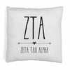 Super cute sorority boho design custom printed on white or natural cotton throw pillow cover.