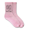 AXO custom printed in boho style on comfy pink cotton crew socks