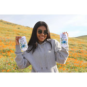 Alpha Delta Pi sorority watercolor floral custom printed on comfy white cotton no show socks