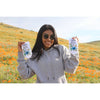 Alpha Delta Pi sorority watercolor floral custom printed on comfy white cotton no show socks