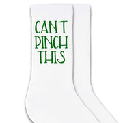 Can't pinch this digitally printed on crew socks.