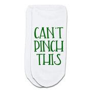 St. Patricks Day digitally printed in green ink no show socks.