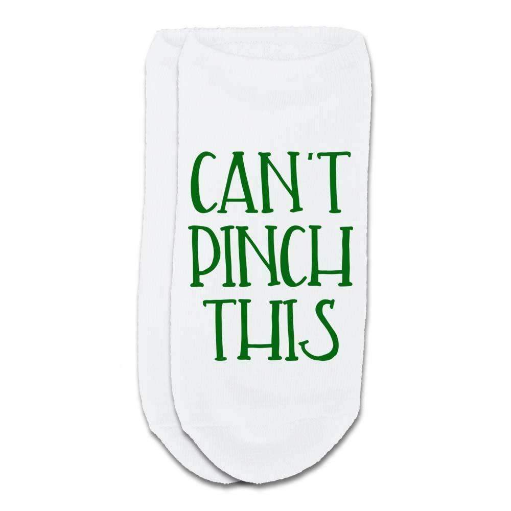 St. Patricks Day digitally printed in green ink no show socks.