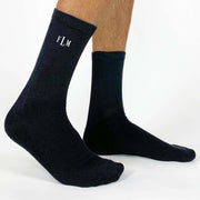 Monogrammed  custom printed socks sold as a gift set of 3 pairs of crew socks