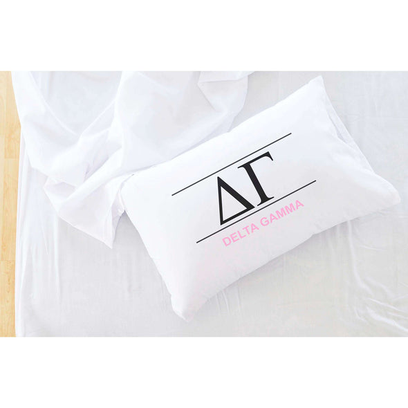 Classic Sorority Greek Letters and Name Pillowcases