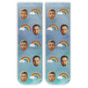 Cute all over rainbow print and your photo faces digitally printed on short cotton crew socks are the perfect gift for your loved one or wear at the pride festival!