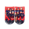 Custom printed sports photo socks personalized using your photo digitally printed on no show socks.