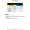 Sock sizing chart.