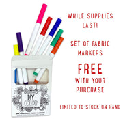 Free fabric markers are included with your purchase while supplies last.