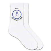 funny white crew socks  for dad with a star wars theme