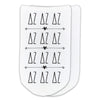 Delta Zeta sorority letters in repeat boho design custom printed on cotton no show socks