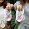 Delta Zeta sorority watercolor floral design custom printed on cotton no show socks