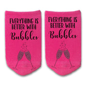 Everything is better with bubbles custom printed on no show socks.