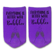 Everything is better with bubbles custom printed on no show socks.