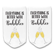 Everything is better with bubbles custom printed on no show socks.
