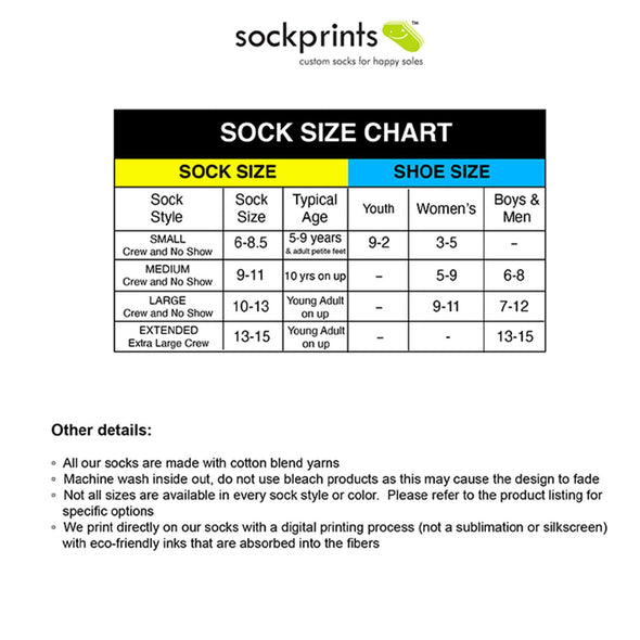 Sock sizing chart.