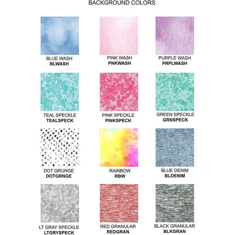 Available background colors to choose from to get your custom printed photo face socks on cotton crew socks.