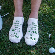 Fun personalized golf socks for men custom printed and sold as a three pair set in a gift box.