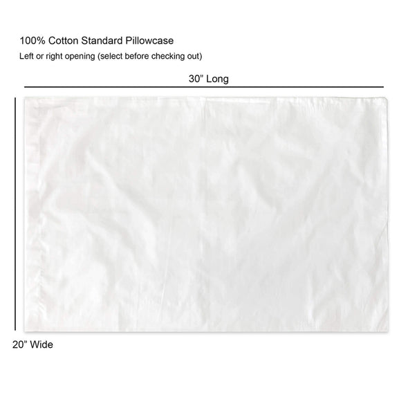 Pillowcase sizing chart.
