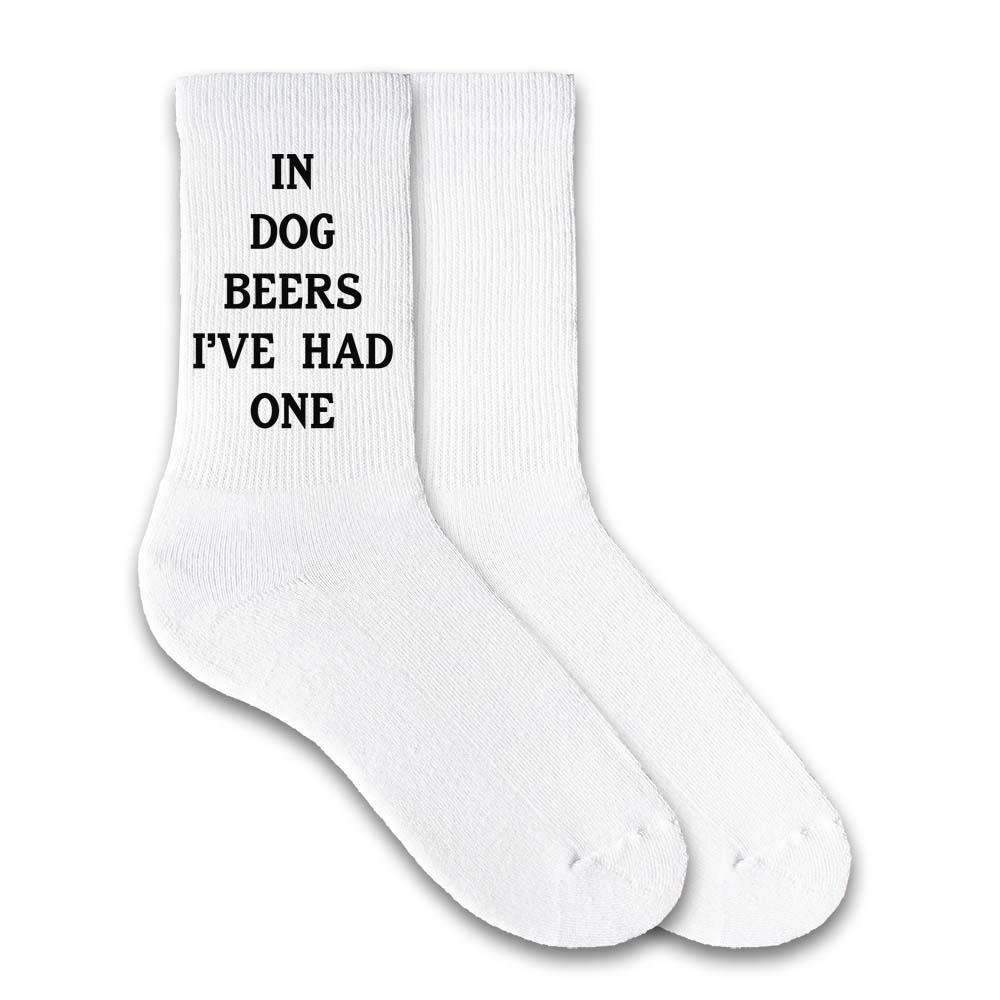 In dog beers I've had one custom printed on socks.