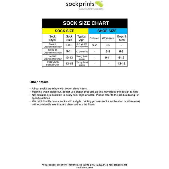 Sock sizing chart