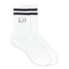 Kappa Delta sorority nickname custom printed on black striped crew socks