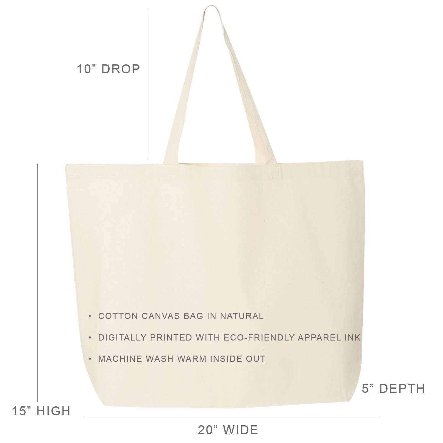 Tote Bag sizing Chart