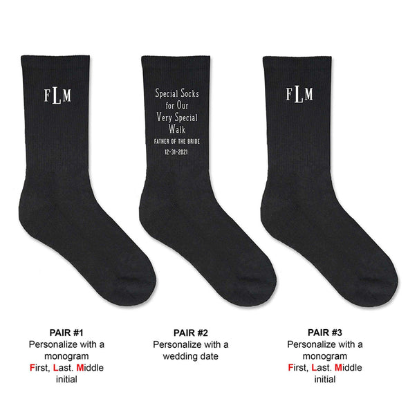 Personalized socks for the father of the bride gift box set