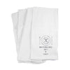 Kitchen towel custom printed with a plate and monogram initial design.