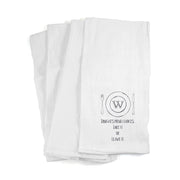 Kitchen towel custom printed with a plate and monogram initial design.