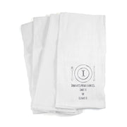Kitchen towel custom printed with a plate and monogram initial design.