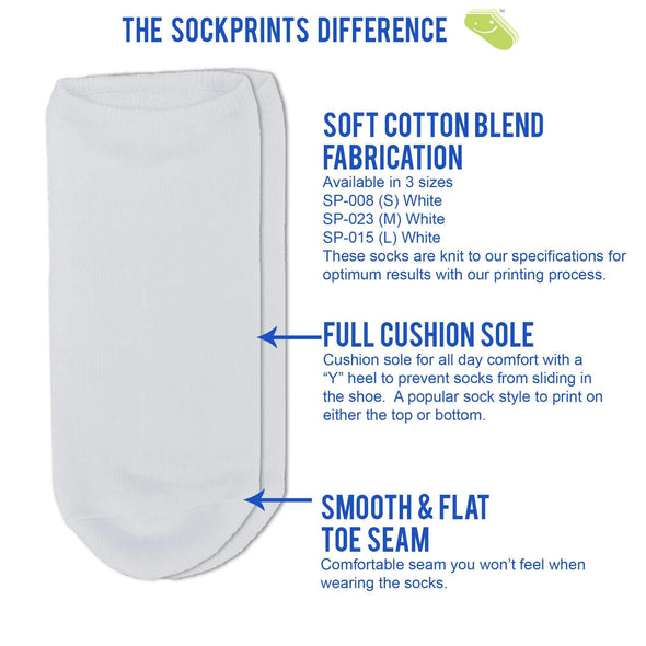 Soft cotton blend fabrication and full cushion sole with smooth and flat toe seam on these white no show socks.