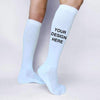 Custom printed sports knee high socks personalized with your own text or design or logo available in four colors.