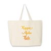 Kappa Alpha Theta sorority name custom printed on canvas tote bag