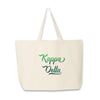 Kappa Delta sorority name custom printed on canvas tote bag