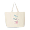Pi Beta Phi sorority name custom printed on canvas tote bag