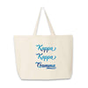 Kappa Kappa Gamma sorority name custom printed on canvas tote bag
