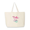 Delta Zeta sorority name custom printed on canvas tote bag