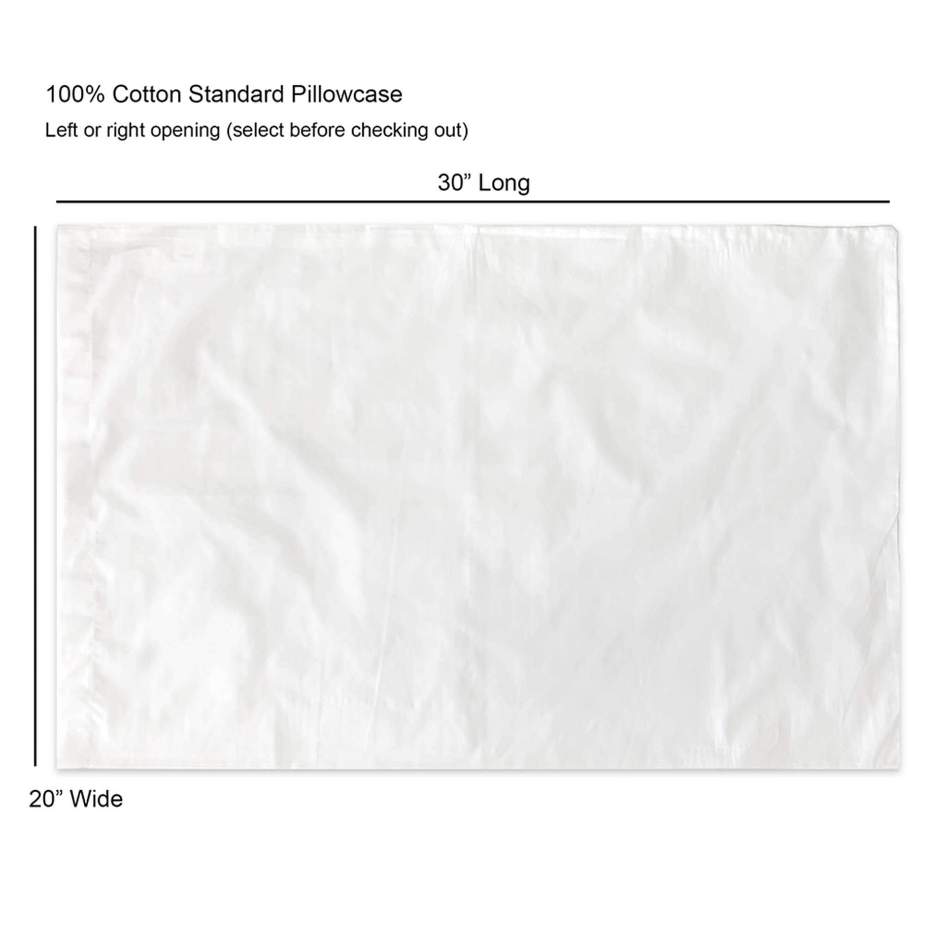 Pillowcase sizing chart.