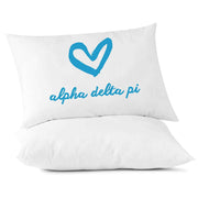 ADP sorority name heart design custom printed on pillowcase.