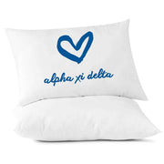 AXiD sorority name heart design custom printed on pillowcase.