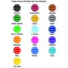 Available color options for custom printed volleyball crew socks.